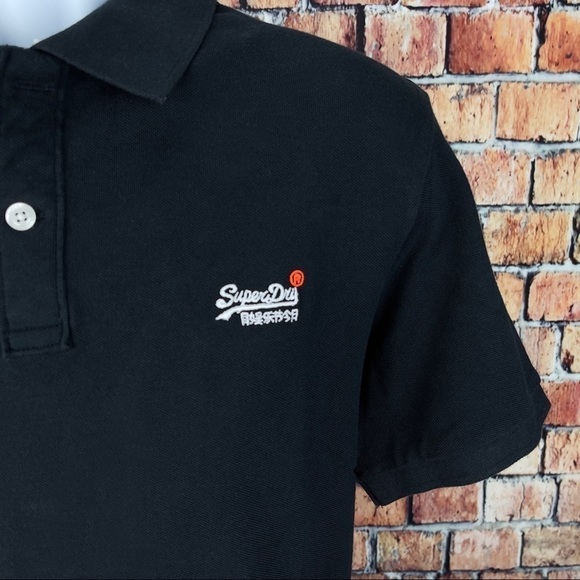 SUPERDRY Men’s Pique Short Sleeve Polo Shirt in Black Size XXL NWT - Picture 4 of 9